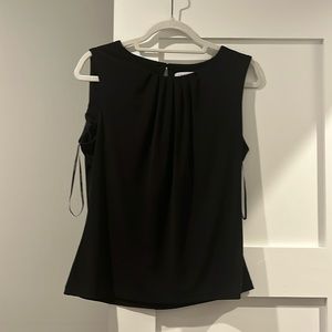 Calvin Klein Black Sleeveless Pleated Blouse- Size M